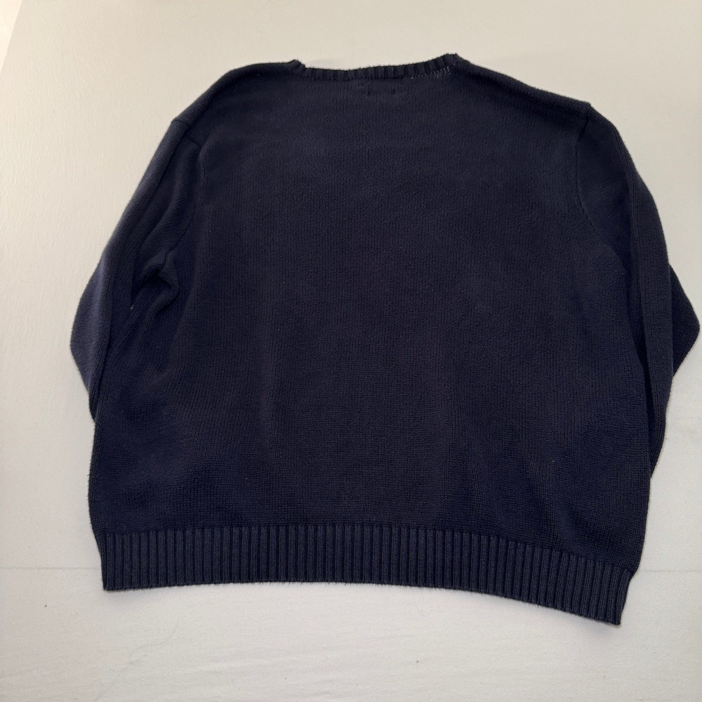Polo Ralph Lauren Men 4X Big Navy Blue 100%  Cotton‎ Crewneck Sweater Red Pony - Picture 6 of 7